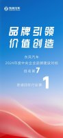 猛士品牌注入高端动能，东风汽车连续四年蝉联行业第一，央企品牌力再进阶